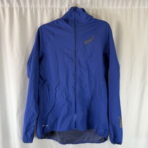 Inov 8 Windbreaker Women's 12 Blue Pertex Shield Hooded Full Zip Pockets Light